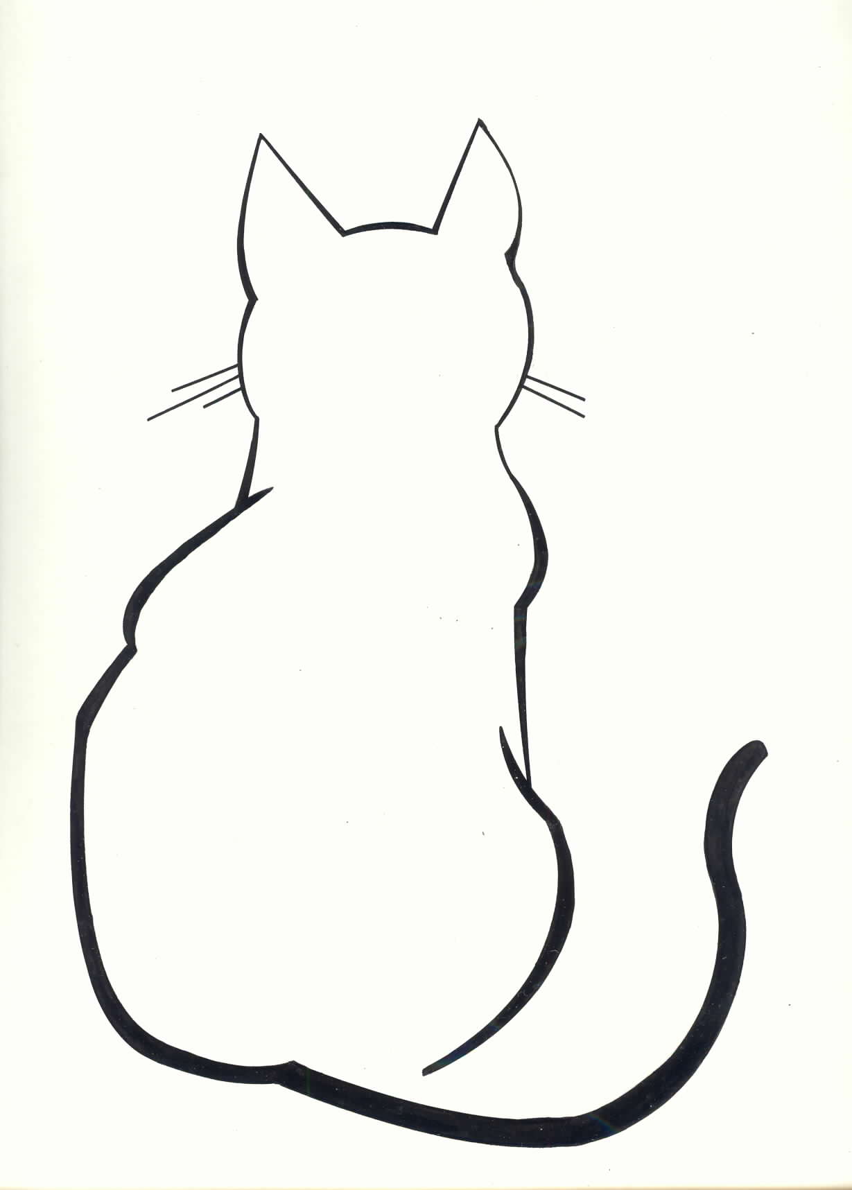 clip art line drawing of a cat - photo #1